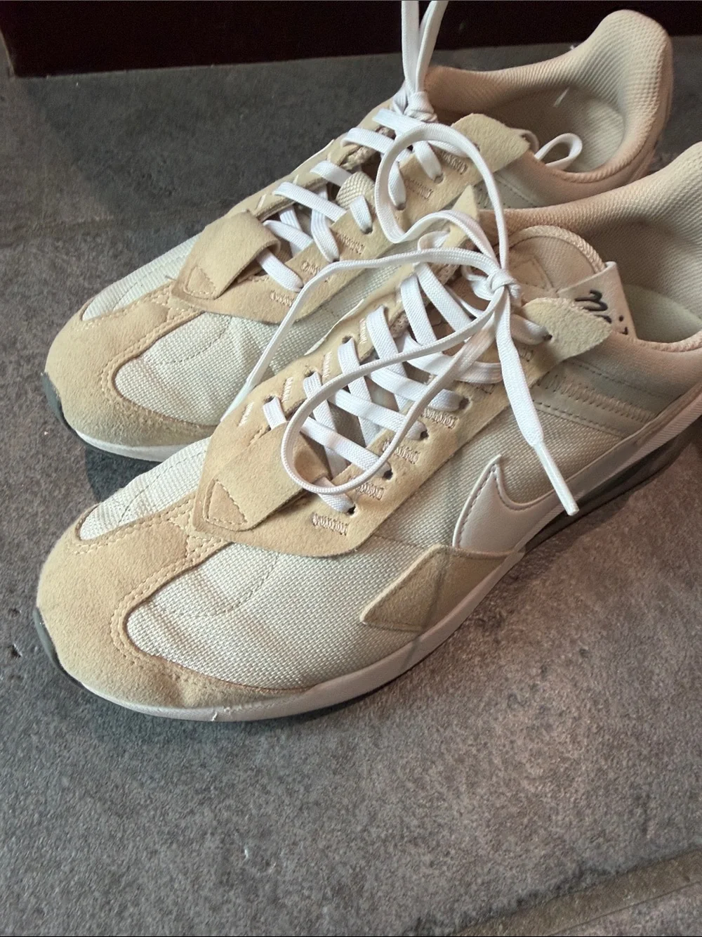 Nike Women’s Cream and White Air-Cushioned Casual Sneakers